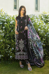 Unstitched 3-PC Chikan Embroidered Lawn Hemline Secret Garden By Mushq | Thorned Grace